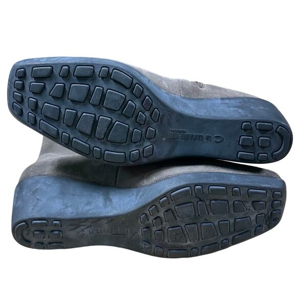 La Canadienne NWOB Ella Wedge Zip Ankle Light Taupe Suede Mid Calf Boot Sz 5.5M - Picture 6 of 8